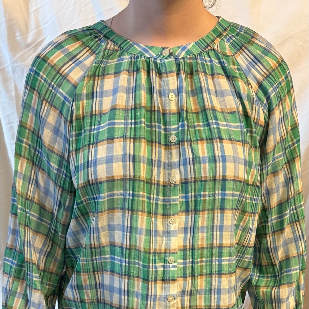 Ann Taylor Multicolor Plaid Blouse